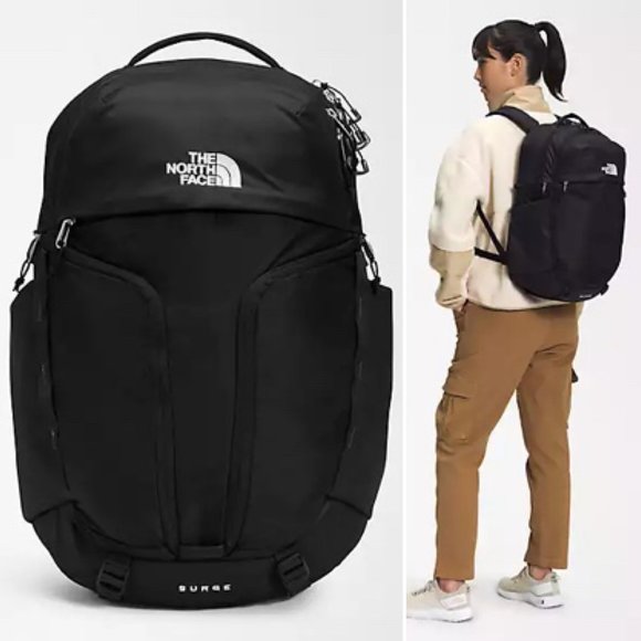 The North Face Handbags - NWT North Face Surge Black Women's Backpack 31 Liter